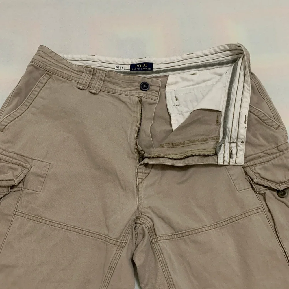 Polo Ralph Lauren Cargo Shorts Men's 38 Khaki Classic Rugged Cotton 10